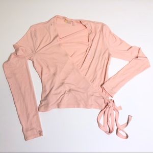 Zella Pink Wrap Around  Yoga Top